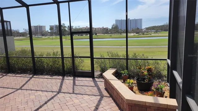 a view of balcony with a lake view