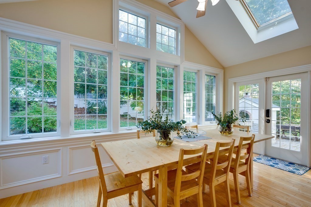 63 Brook Street Wellesley, MA 02482 - Photo 10 of 41 a view of a dining room with furniture window and wooden floor