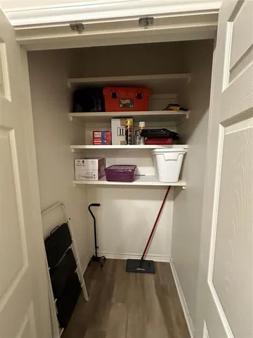 a room with storage and utility