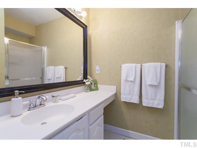 4521 Hershey Court Raleigh, NC 27613 - Photo 18 of 24 a bathroom with a sink and a mirror