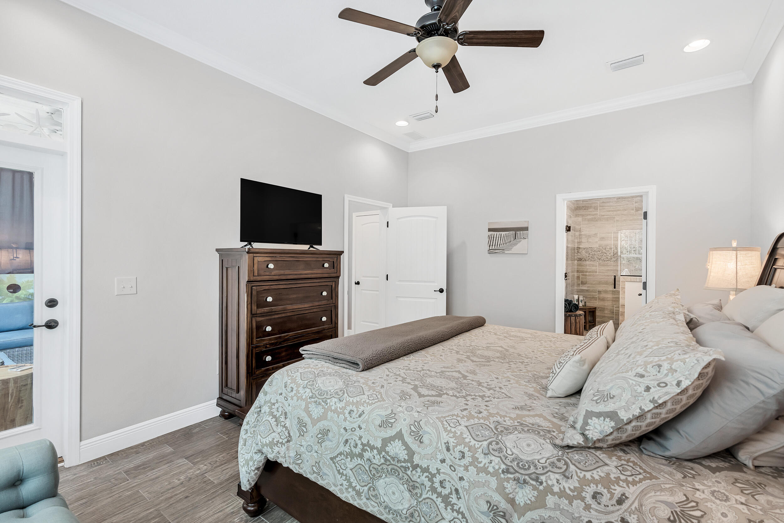 38 Inlet Cove Inlet Beach, FL 32461 - Photo 33 of 51 a bedroom with a bed and a television