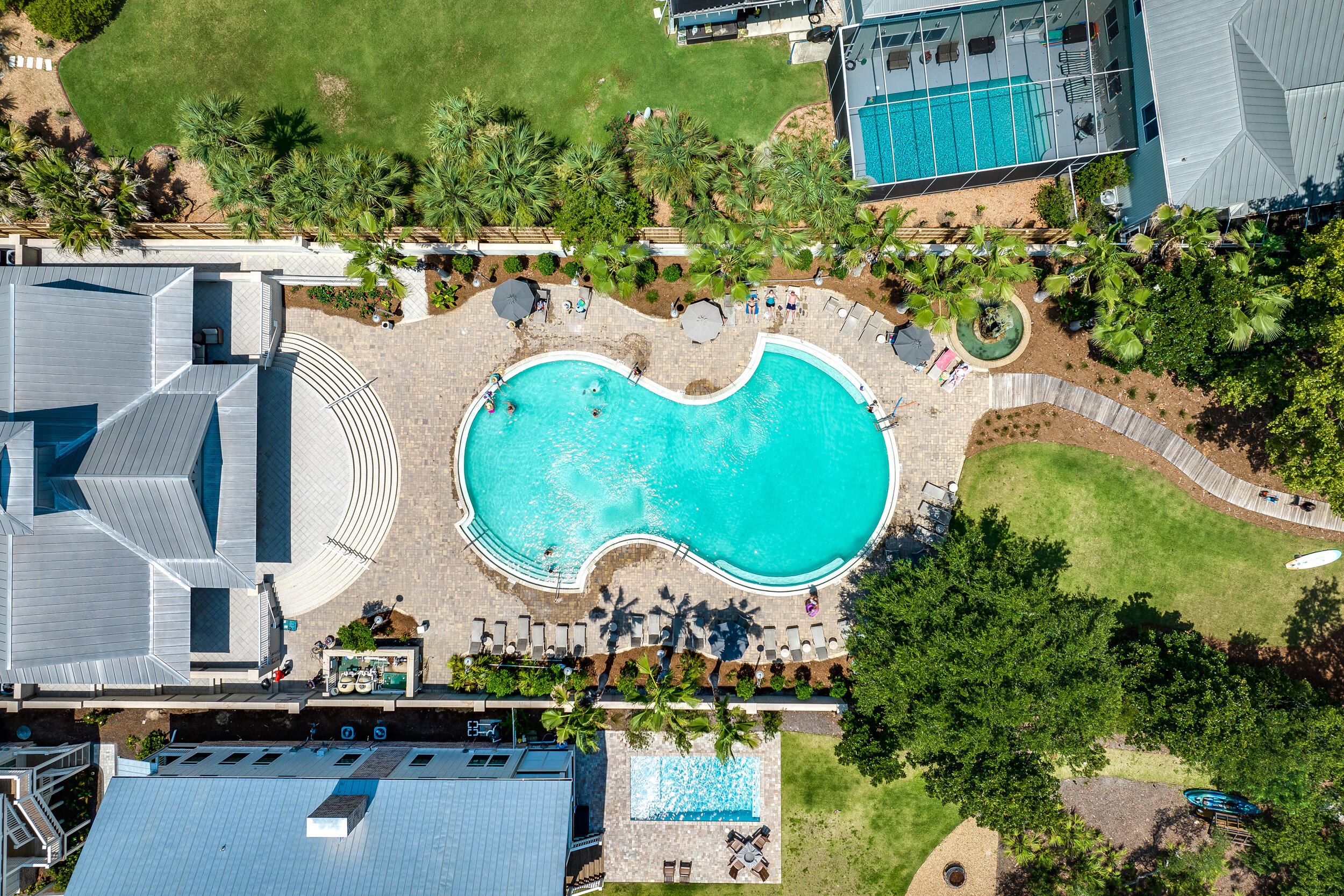 38 Inlet Cove Inlet Beach, FL 32461 - Photo 48 of 51 an aerial view of a swimming pool with outdoor seating and yard