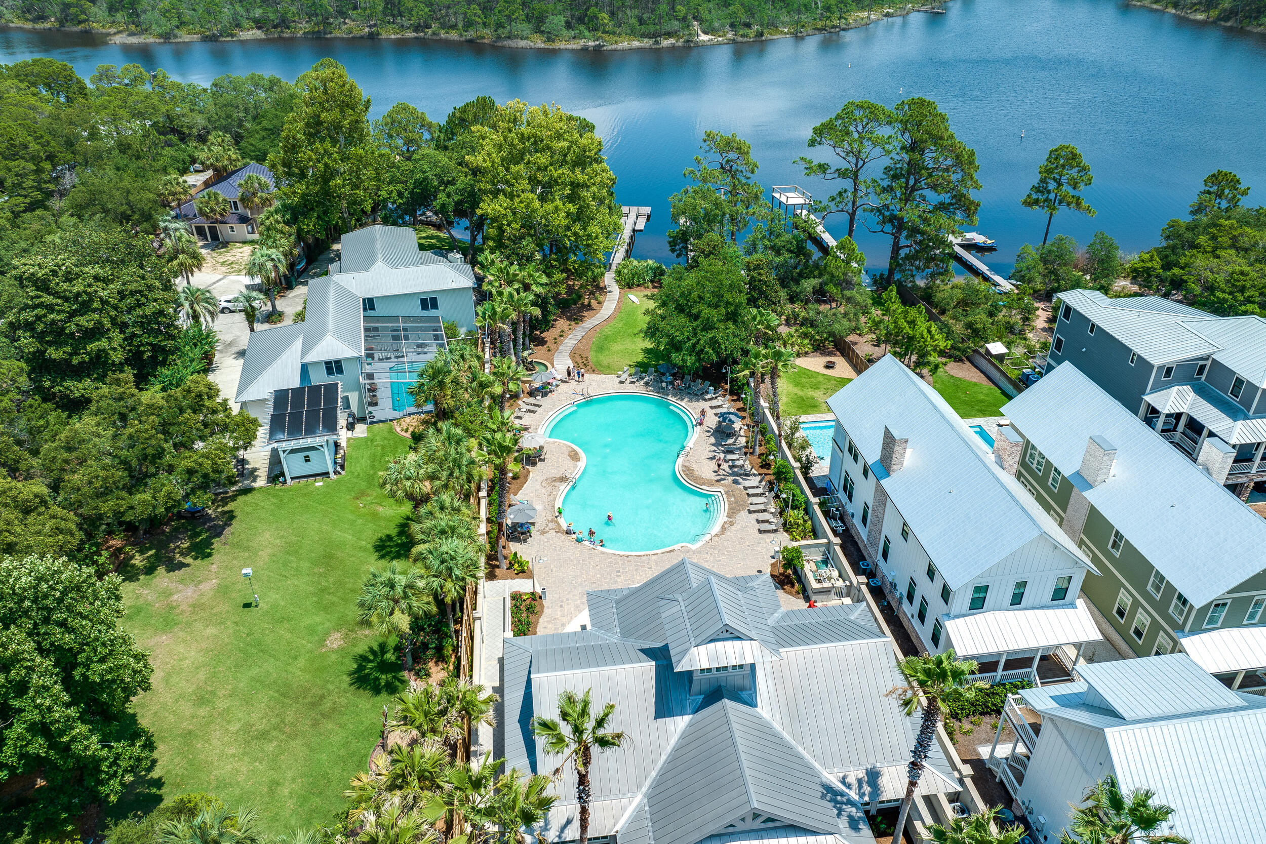 38 Inlet Cove Inlet Beach, FL 32461 - Photo 49 of 51 an aerial view of residential house with outdoor space and lake view