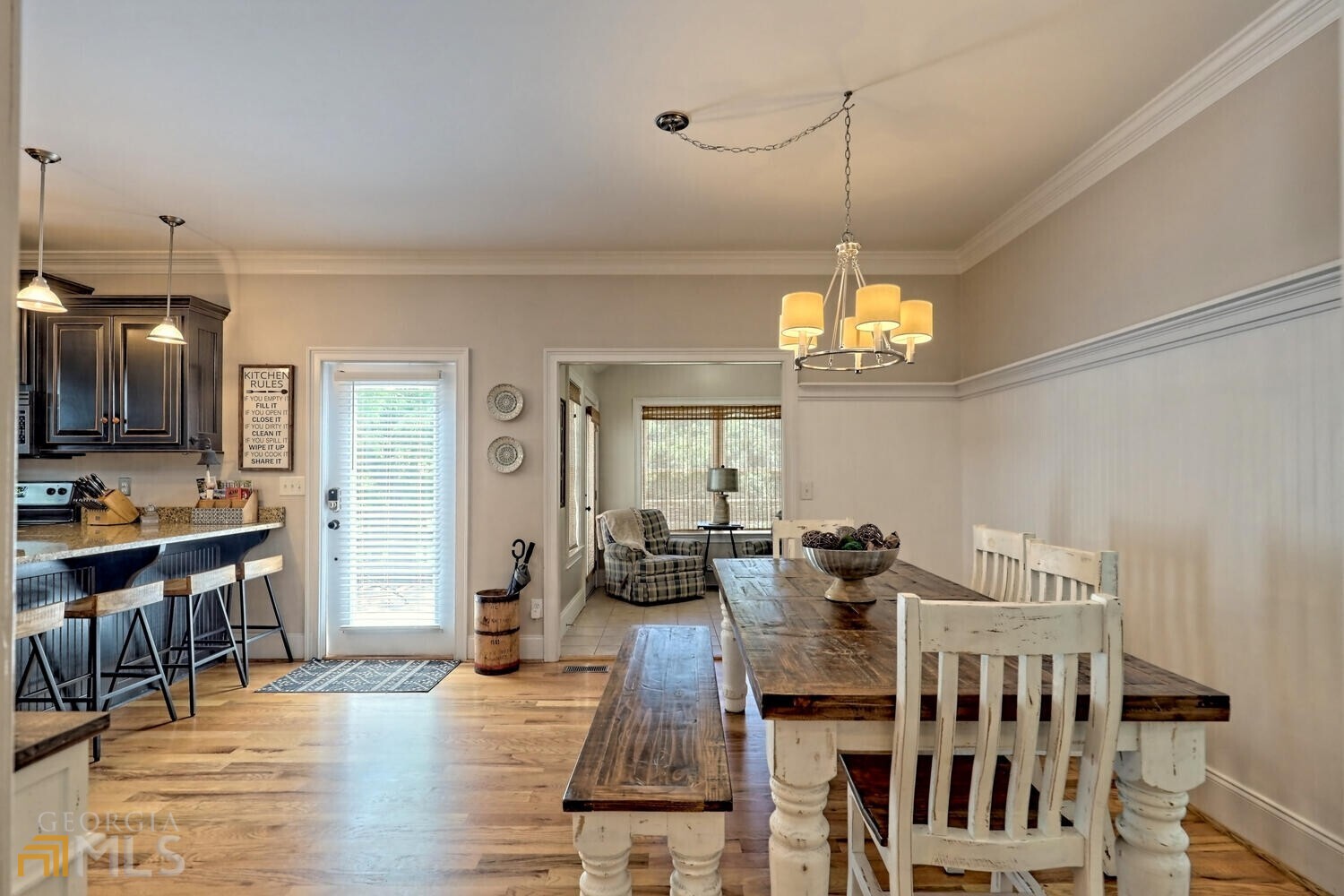 643 Washington Street Clarkesville, GA 30523 - Photo 19 of 56 a view of a dining room with furniture window and wooden floor