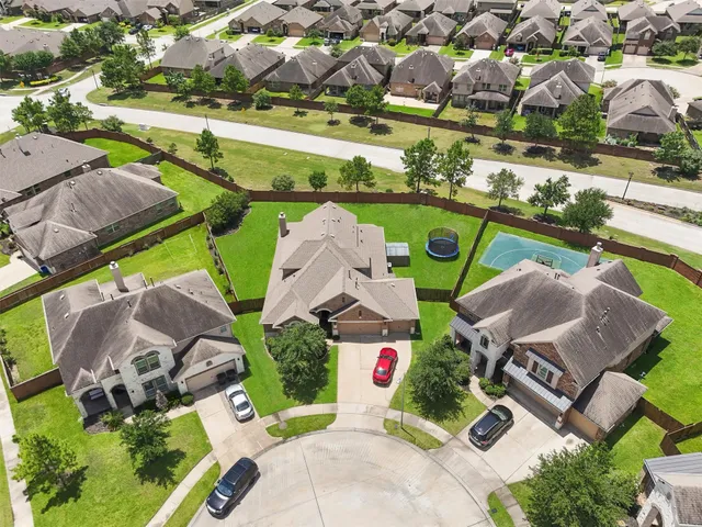 an aerial view of a house