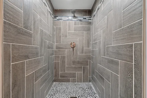 a bathroom with a shower