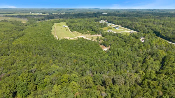 a view of lake with green space