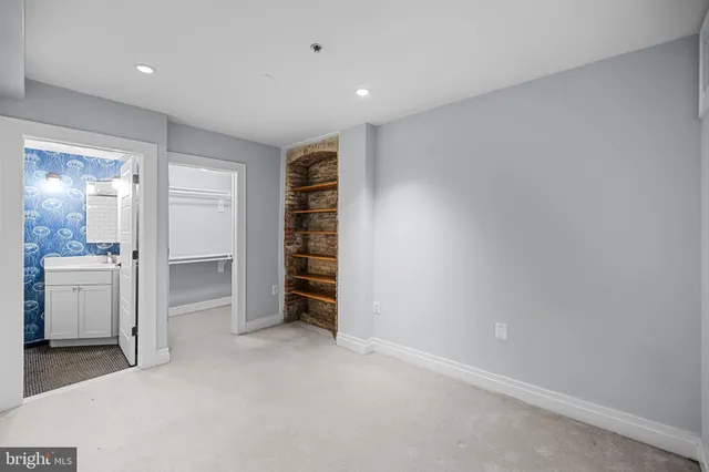 a close up view of racks on the wall