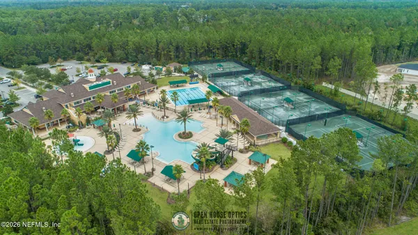 a view of a park with slide