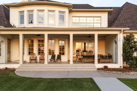 front view of a brick building