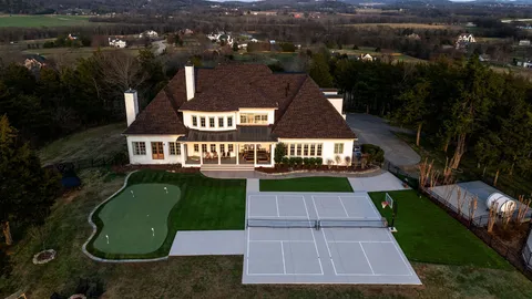 an aerial view of a house