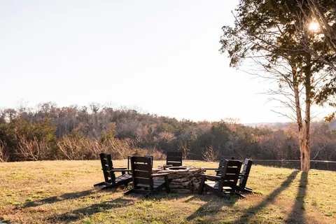 a view of a terrace with a bench