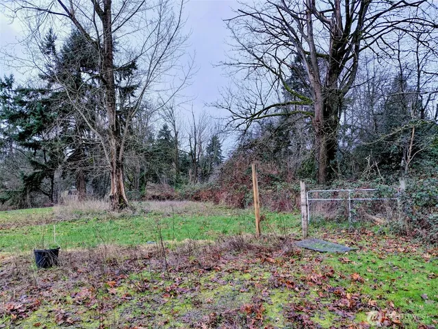 a backyard of a house with lots of green space