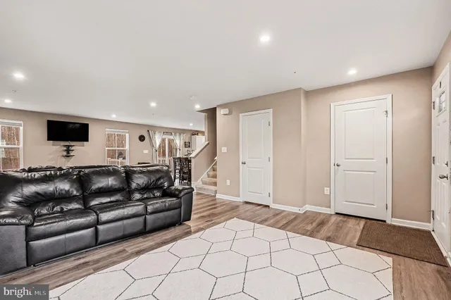 a living room with furniture