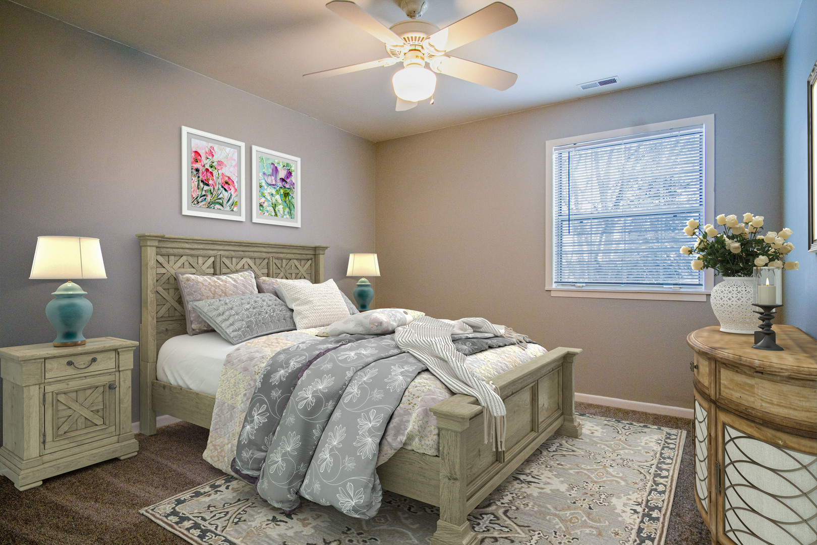 15 Gant Circle, Unit E Streamwood, IL 60107 - Photo 14 of 21 a bedroom with bed and wooden floor