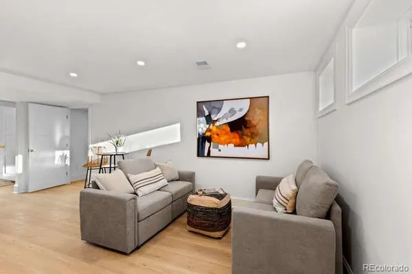 a living room with furniture and a couch