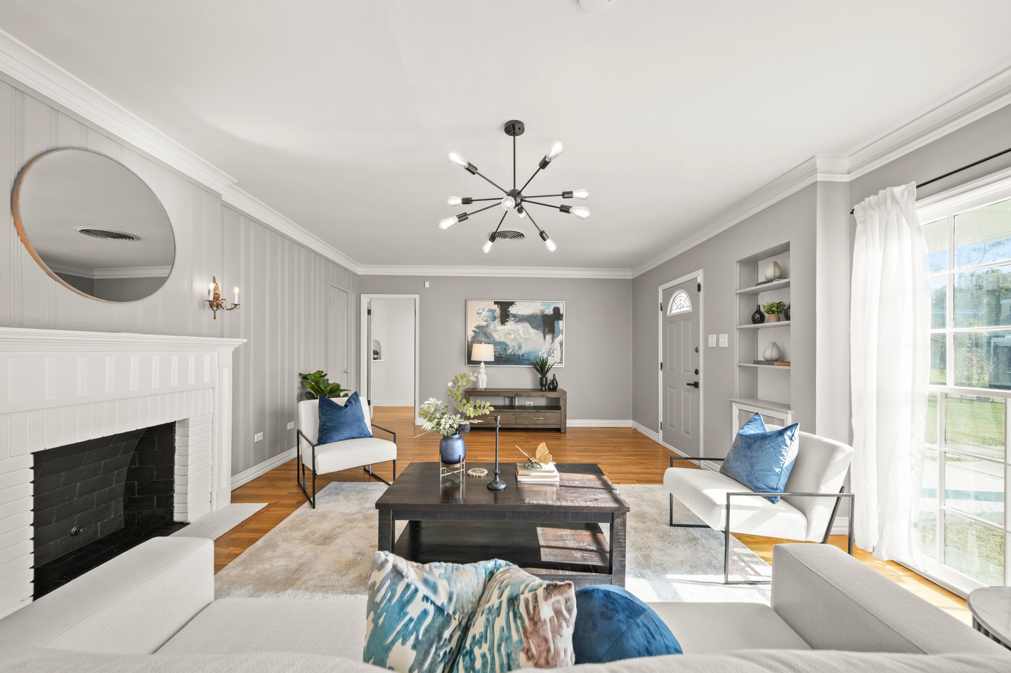 4391 Varsity Lane Houston, TX 77004 - Photo 11 of 45 a living room with furniture and a fireplace