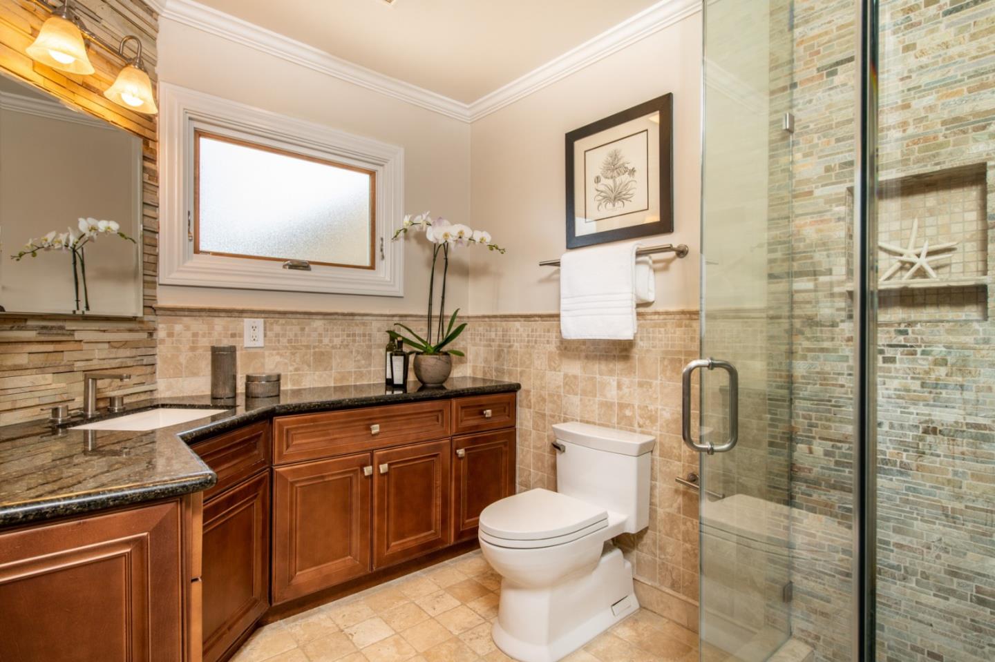 630 Covington Road Los Altos, CA 94024 - Photo 16 of 27 a spacious bathroom with a toilet sink shower and mirror