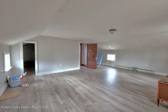 a room with a hard wood floor