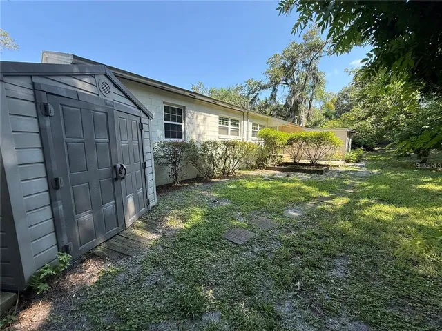 a backyard of a house