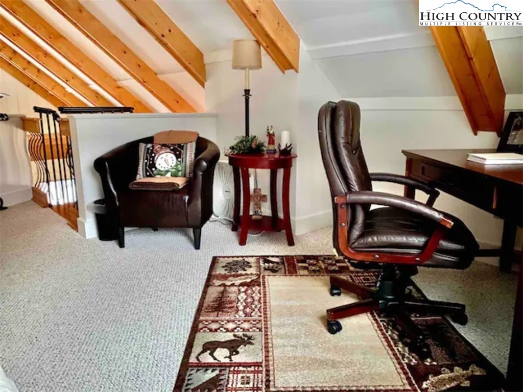 702 Pine Ridge Road Beech Mountain, NC 28604 - Photo 19 of 24 a view of workspace with wooden floor windows