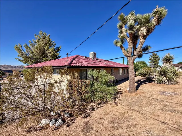 a view of a backyard