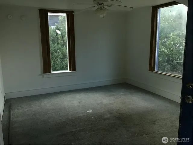 an empty room with a window