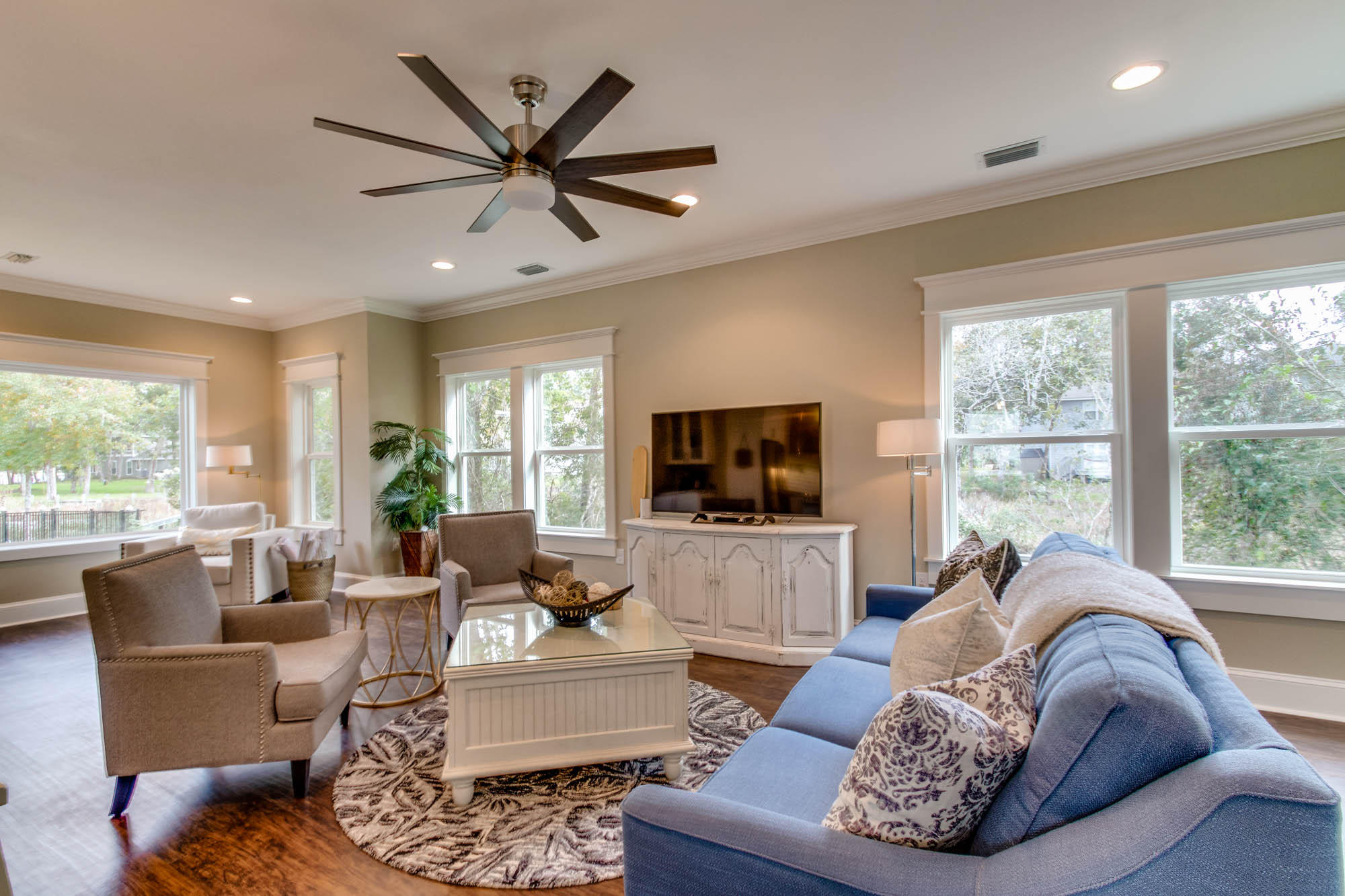 148 Rearden Way Santa Rosa Beach, FL 32459 - Photo 14 of 43 a living room with furniture a large window and a flat screen tv