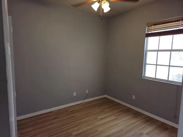 an empty room with a window