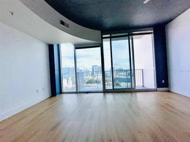 a view of city from balcony