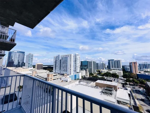 a view of city from balcony