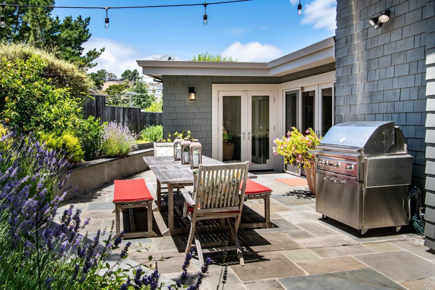 208 Reed Boulevard Mill Valley, CA 94941 - Photo 17 of 47 The bluestone pavers set the tone of quality on this wrap around outdoor patio.