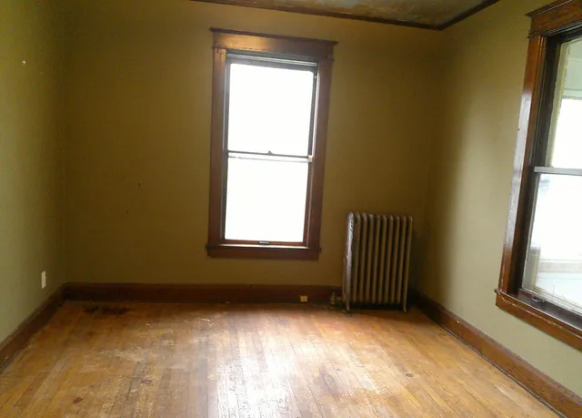 an empty room with a window