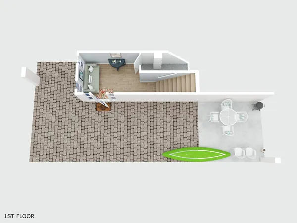 an aerial view of multiple house