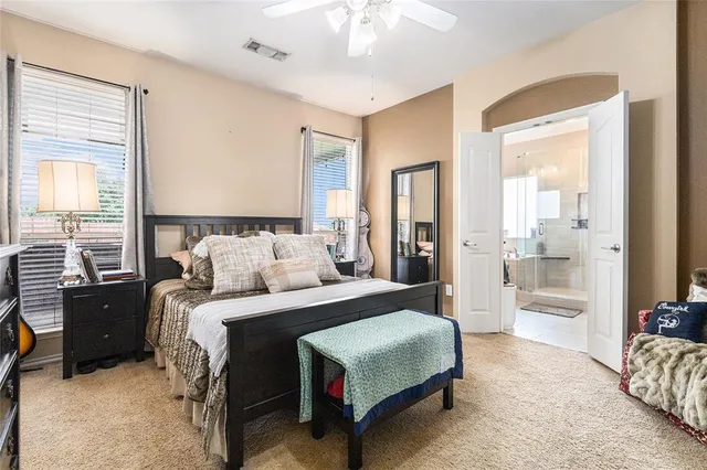 a workspace with furniture and window