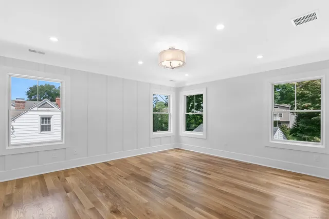 a picture of a bench in a building