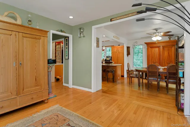 a view of dining room with furniture