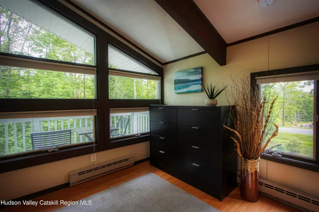 a room with window and outdoor view