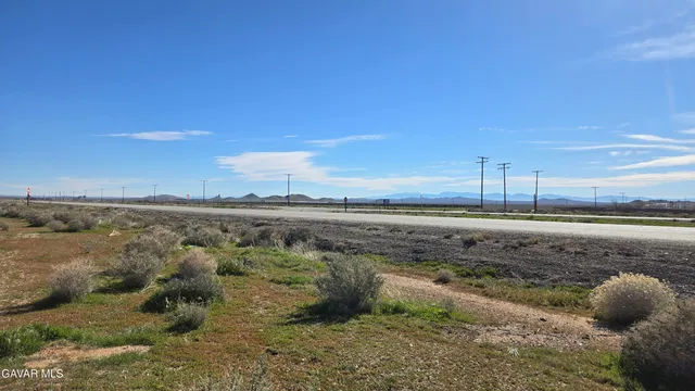 a view of a field with an ocean