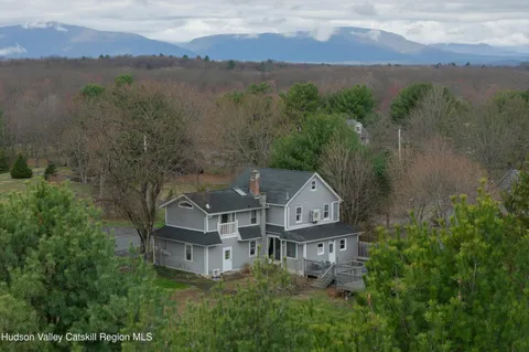 an aerial view of a house
