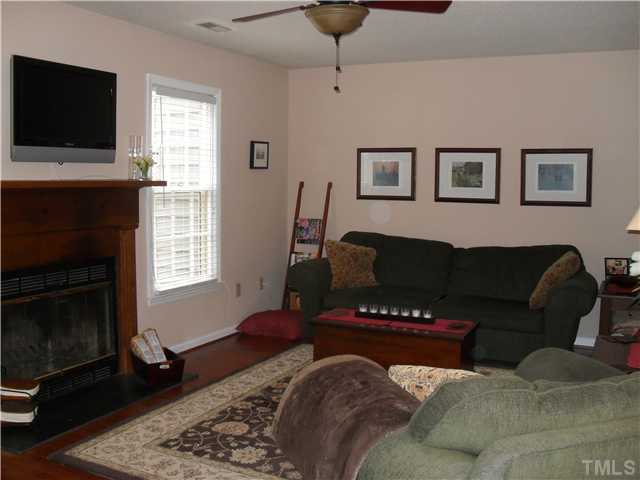 Different View Of The Living Room With Fireplace. Door On Other Side of Fireplace Leads To The Brand New Deck.