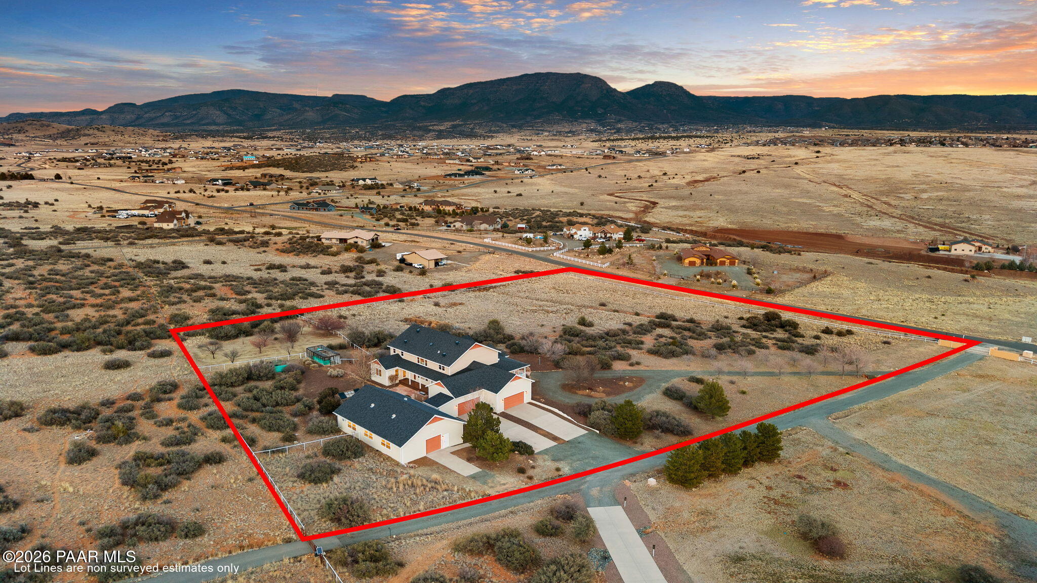 8760 North Prescott Ridge Road Prescott Valley, AZ 86315 - Photo 76 of 84 82-Aerial Back (3) Lot Lines
