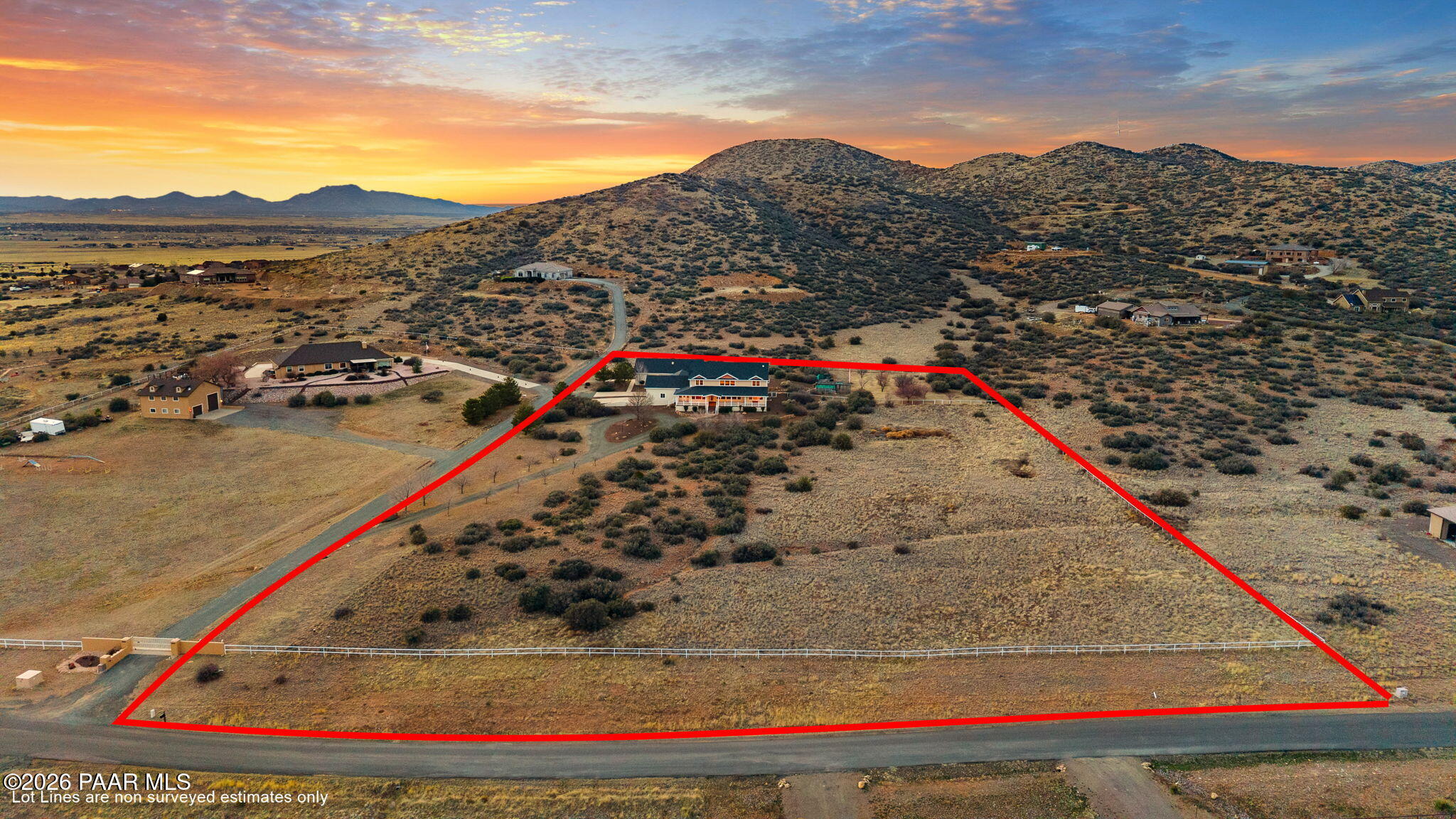 8760 North Prescott Ridge Road Prescott Valley, AZ 86315 - Photo 81 of 84 4-Aerial Front (1) Lot Lines