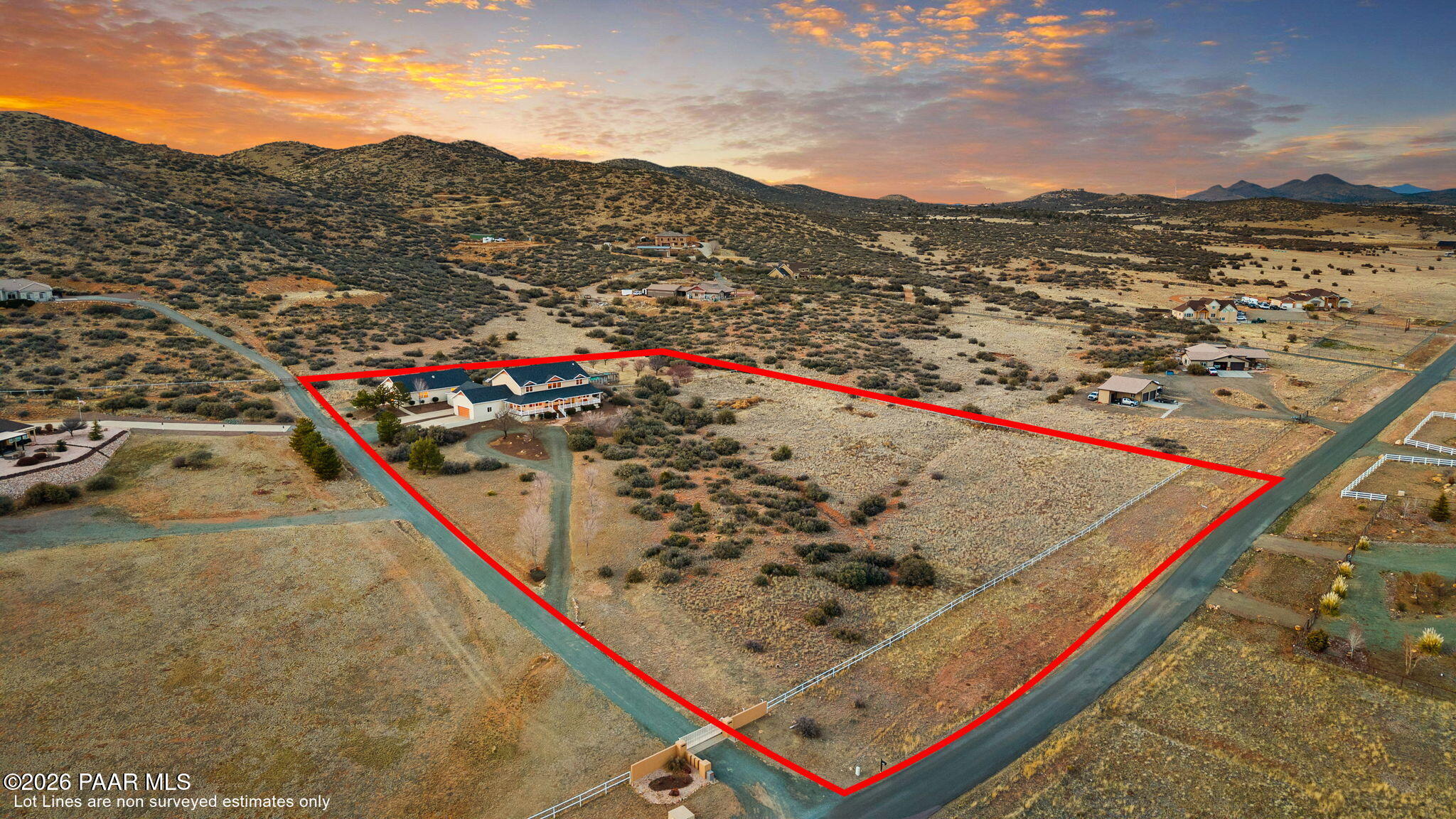 8760 North Prescott Ridge Road Prescott Valley, AZ 86315 - Photo 83 of 84 6-Aerial Front (2) Lot Lines
