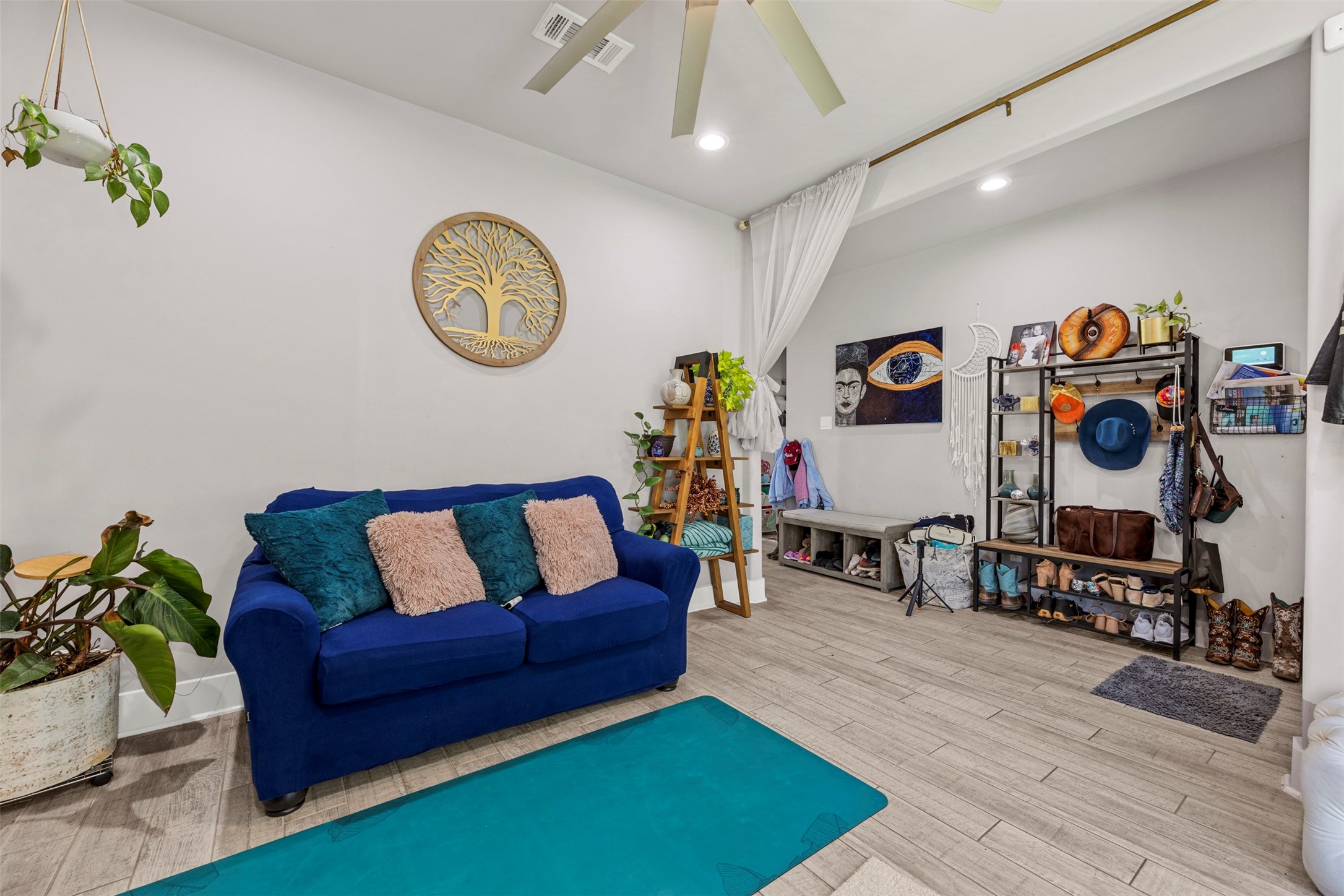 4425 Fuqua Street Houston, TX 77047 - Photo 8 of 49 a living room with furniture and a wooden floor