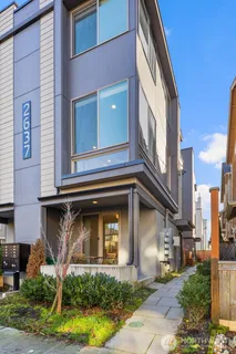 a front view of a multi story residential apartment building