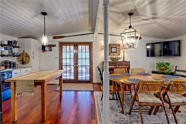 a backyard of a house with seating space