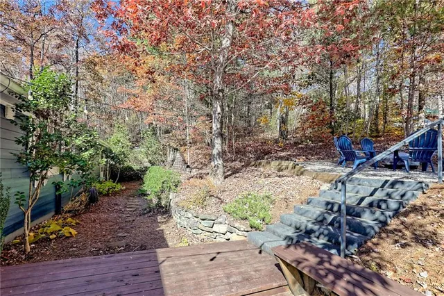 a view of a backyard with a garden