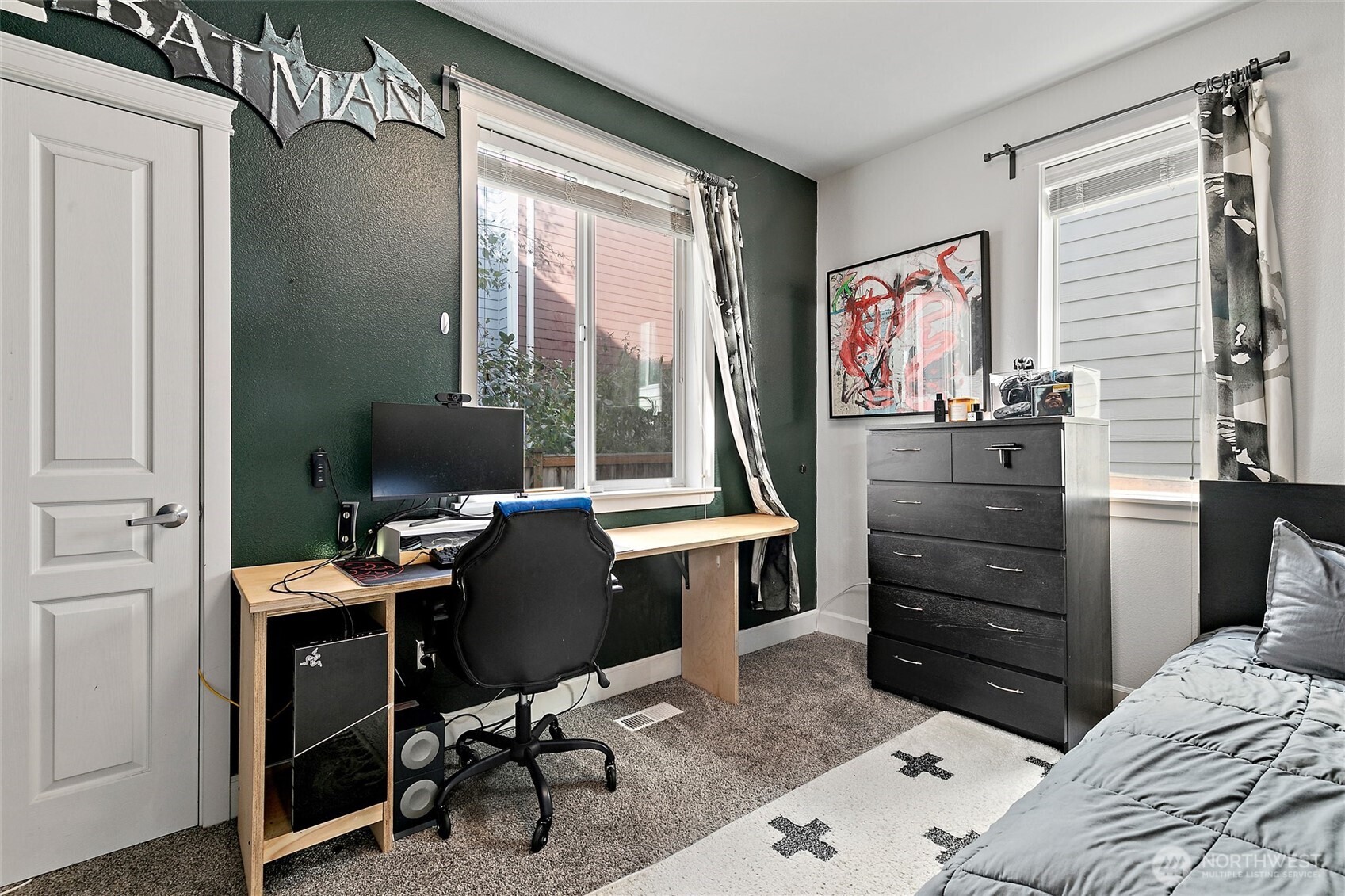 137 Maple Street Tacoma, WA 98466 - Photo 18 of 39 a bedroom with a bed and a desk