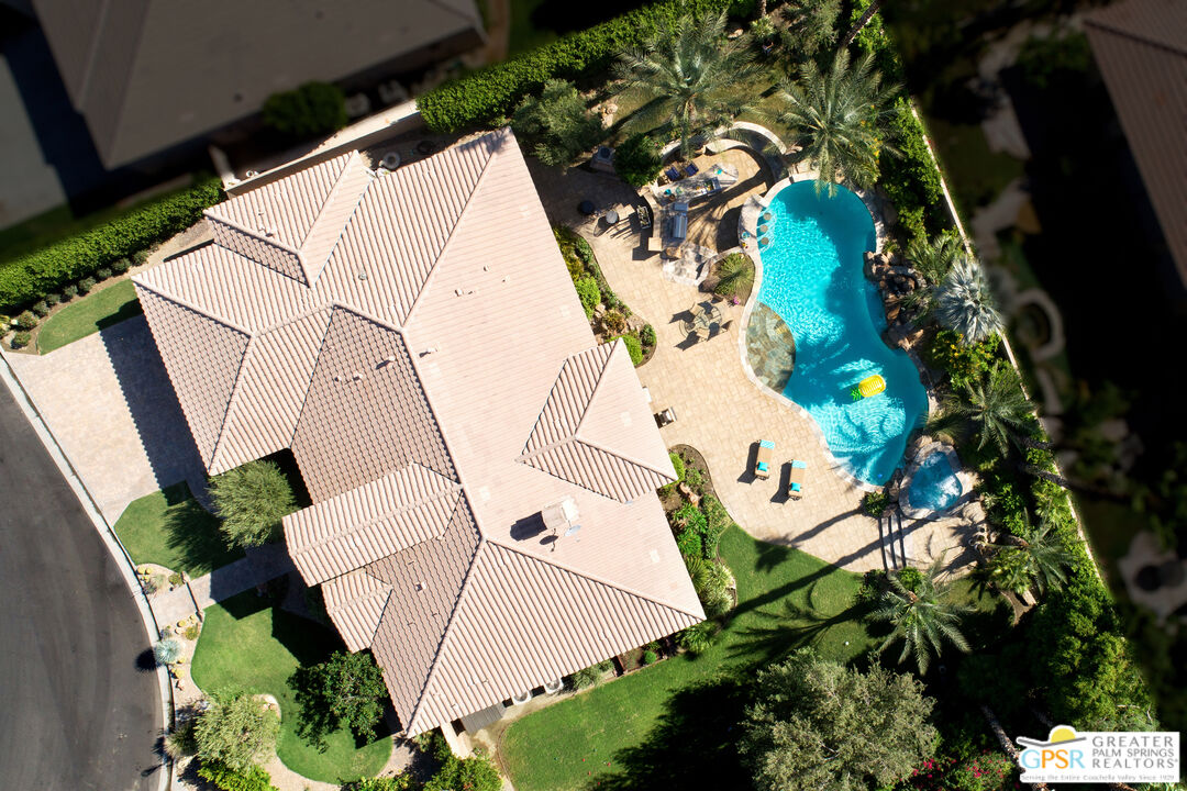 49880 Rancho San Felipe La Quinta, CA 92253 - Photo 42 of 47 an aerial view of a house with a yard